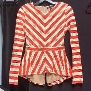 BCBG Orange Peplum Top